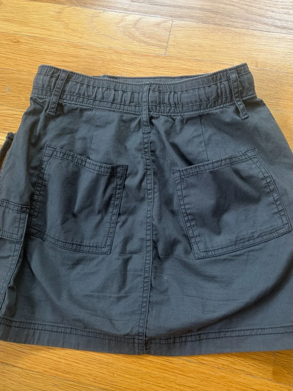 Hollister Black Cargo Mini Skirt with Drawstring Waist